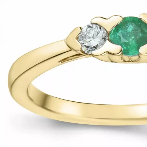 smaragd diamant ring in 14 karaat goud 0,207 ct 0,15 ct