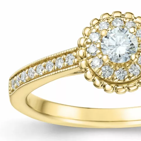 rond diamant ring in 14 karaat goud 0,334 ct