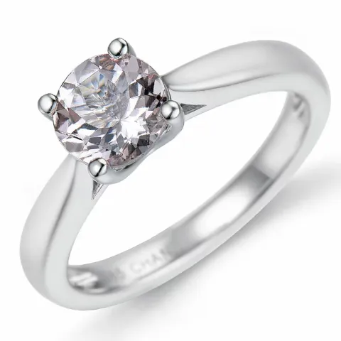 morganiet solitaire ring in 14 karaat witgoud 0,98 ct