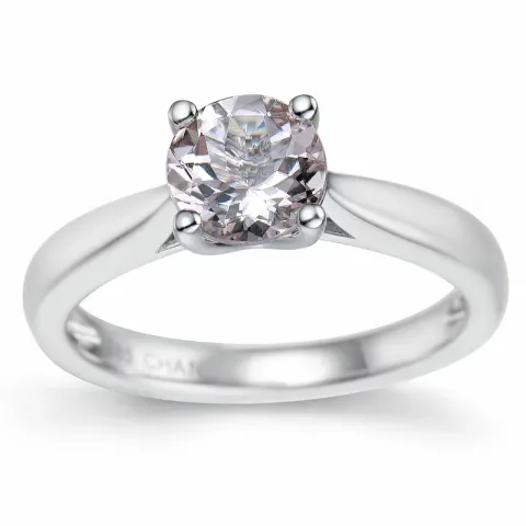 morganiet solitaire ring in 14 karaat witgoud 0,98 ct