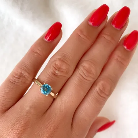 topaas solitaire ring in 14 karaat goud 1,35 ct
