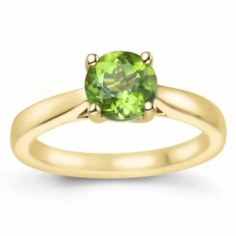 groen peridoot solitaire ring in 14 karaat goud 1,27 ct