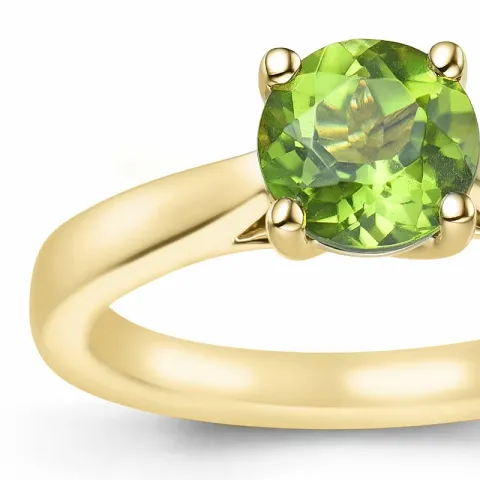 groen peridoot solitaire ring in 14 karaat goud 1,27 ct