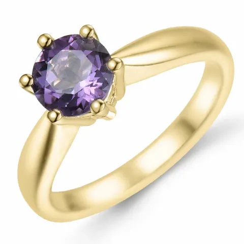 amethist solitaire ring in 9 karaat goud 0,95 ct