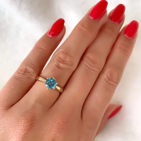 topaas solitaire ring in 14 karaat goud 1,35 ct