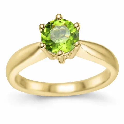 groen peridoot solitaire ring in 14 karaat goud 1,27 ct