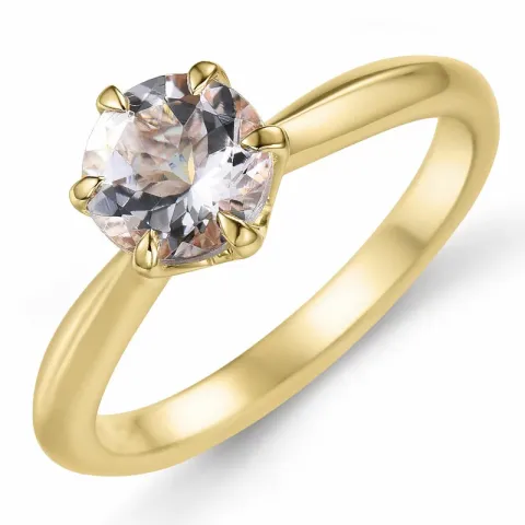 morganiet solitaire ring in 9 karaat goud 0,98 ct