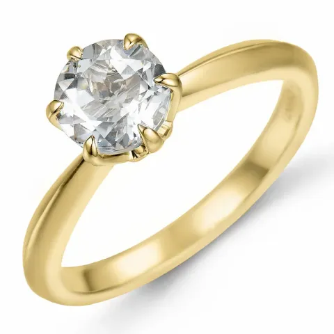 kwarts solitaire ring in 14 karaat goud 0,95 ct