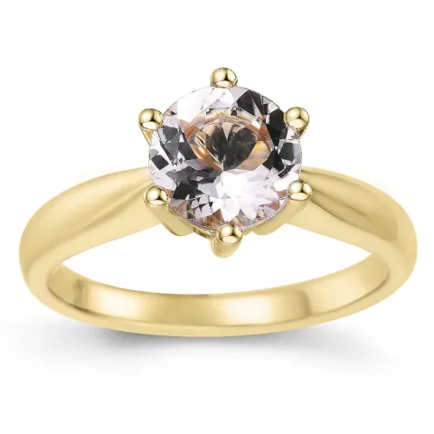 morganiet solitaire ring in 14 karaat goud 1,40 ct