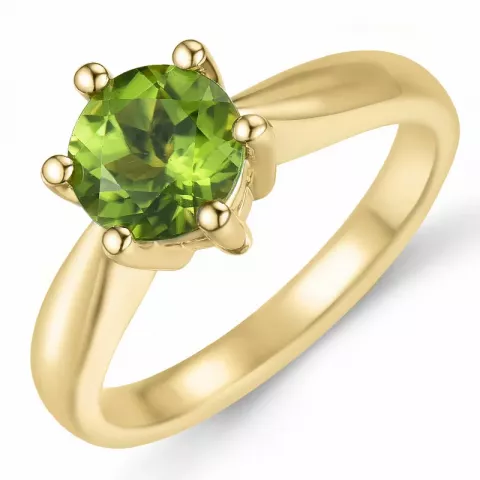 groen peridoot solitaire ring in 14 karaat goud 1,55 ct