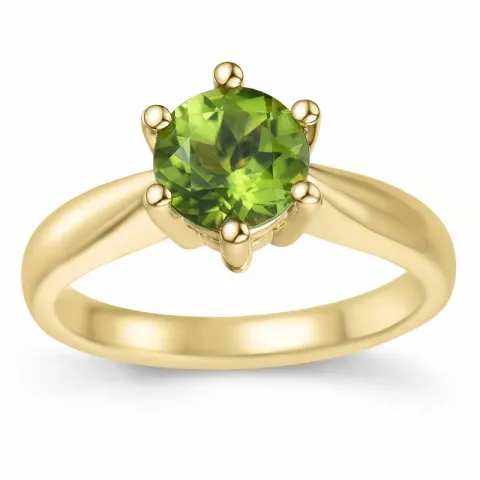 groen peridoot solitaire ring in 14 karaat goud 1,55 ct