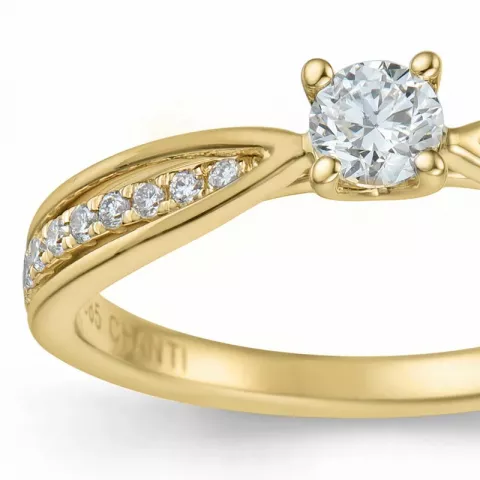 diamant ring in 14 karaat goud 0,20 ct 0,132 ct