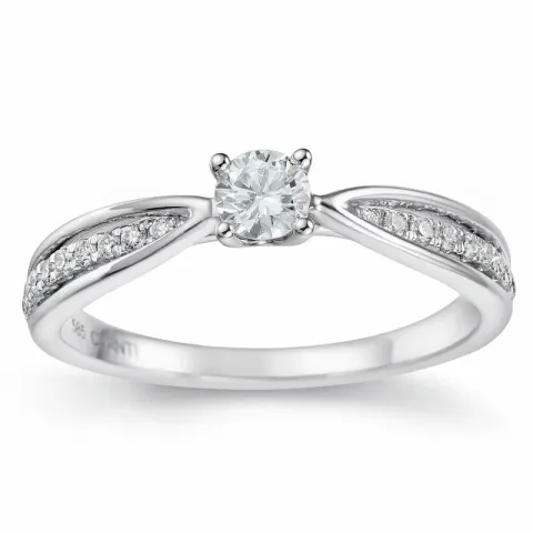 diamant ring in 14 karaat witgoud 0,20 ct 0,132 ct