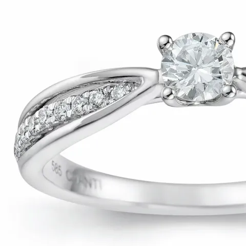diamant ring in 14 karaat witgoud 0,20 ct 0,132 ct