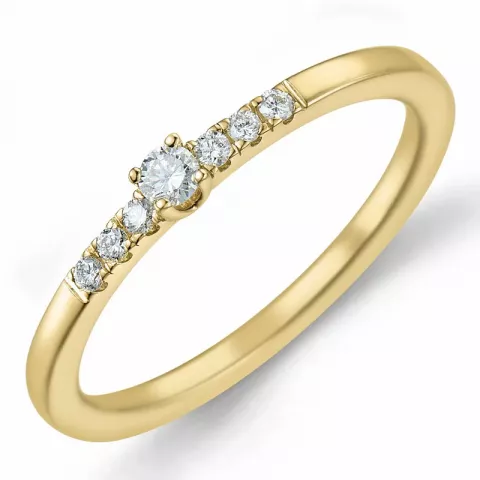 diamant ring in 14 karaat goud 0,04 ct 0,06 ct