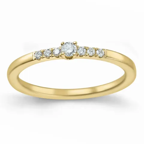 diamant ring in 14 karaat goud 0,04 ct 0,06 ct