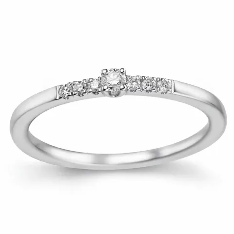 diamant ring in 14 karaat witgoud 0,04 ct 0,06 ct