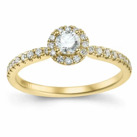 rond diamant ring in 14 karaat goud 0,26 ct 0,246 ct