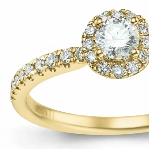 rond diamant ring in 14 karaat goud 0,26 ct 0,246 ct