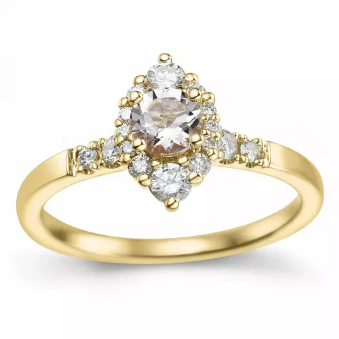 morganiet diamant ring in 14 karaat goud 0,32 ct 0,308 ct