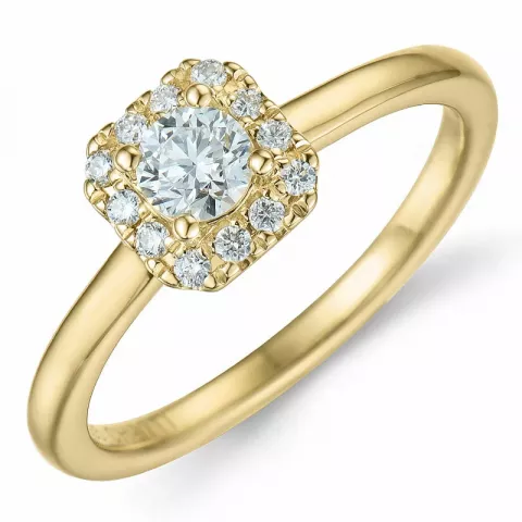 diamant ring in 14 karaat goud 0,26 ct 0,096 ct