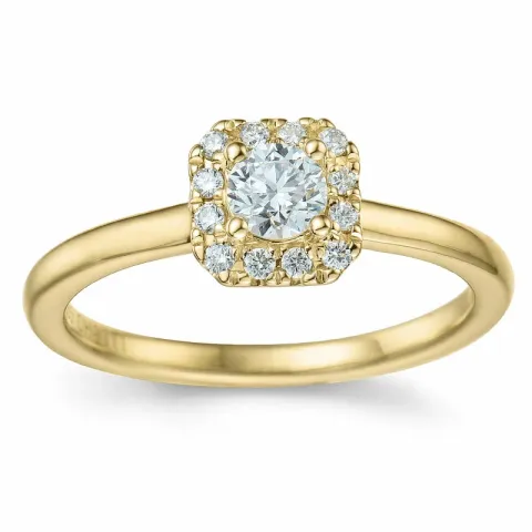 diamant ring in 14 karaat goud 0,26 ct 0,096 ct
