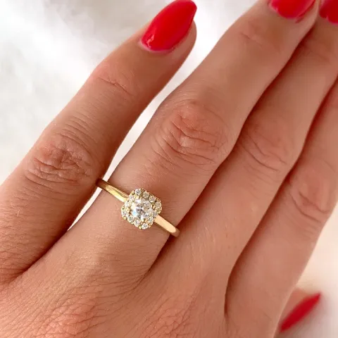 diamant ring in 14 karaat goud 0,26 ct 0,096 ct