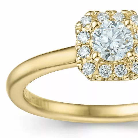 diamant ring in 14 karaat goud 0,26 ct 0,096 ct