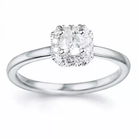diamant ring in 14 karaat witgoud 0,26 ct 0,096 ct