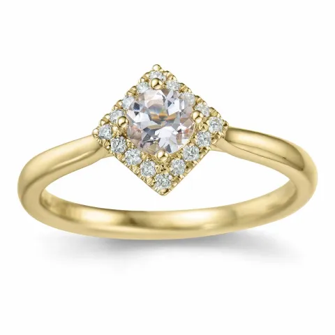 vierkant morganiet diamant ring in 14 karaat goud 0,32 ct 0,112 ct