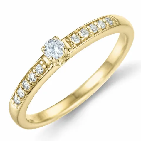 diamant ring in 14 karaat goud 0,20 ct