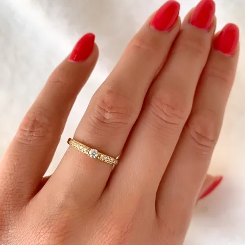 diamant ring in 14 karaat goud 0,20 ct