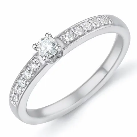 diamant ring in 14 karaat witgoud 0,20 ct