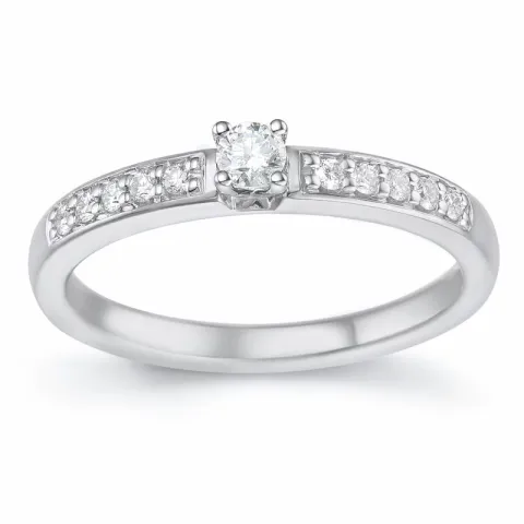 diamant ring in 14 karaat witgoud 0,20 ct