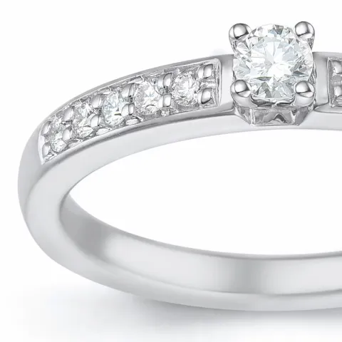 diamant ring in 14 karaat witgoud 0,20 ct