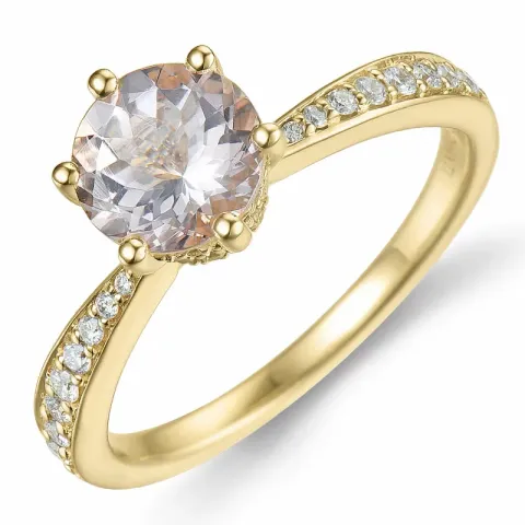 morganiet diamant ring in 14 karaat goud 1,20 ct 0,256 ct