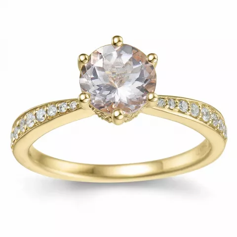 morganiet diamant ring in 14 karaat goud 1,20 ct 0,256 ct