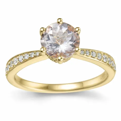 morganiet diamant ring in 14 karaat goud 1,20 ct 0,256 ct