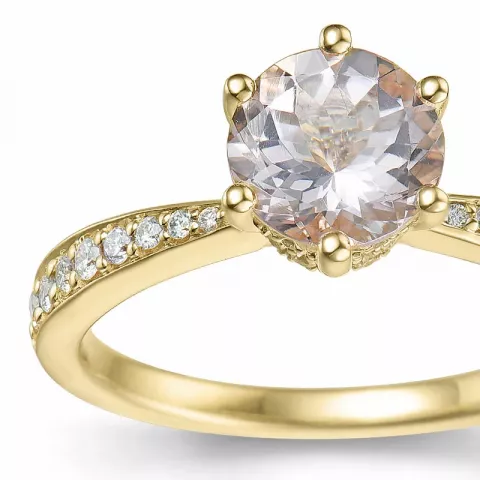 morganiet diamant ring in 14 karaat goud 1,20 ct 0,256 ct