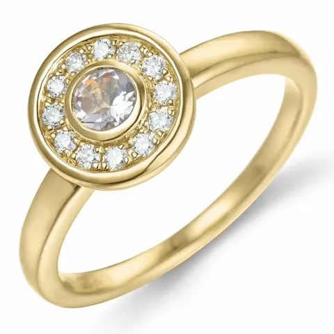 rond morganiet briljant ring in 14 karaat goud 0,19 ct 0,132 ct