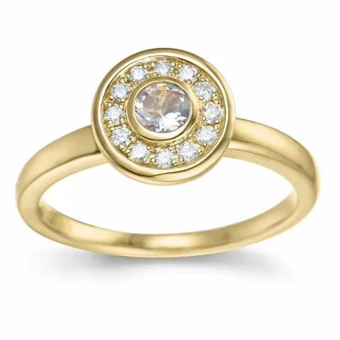 rond morganiet briljant ring in 14 karaat goud 0,19 ct 0,132 ct