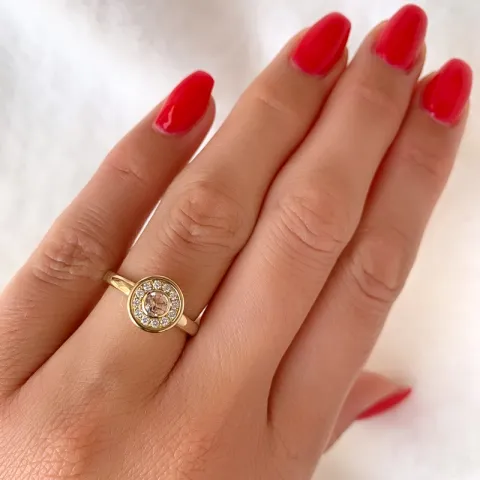 rond morganiet briljant ring in 14 karaat goud 0,19 ct 0,132 ct