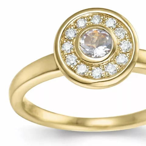 rond morganiet briljant ring in 14 karaat goud 0,19 ct 0,132 ct