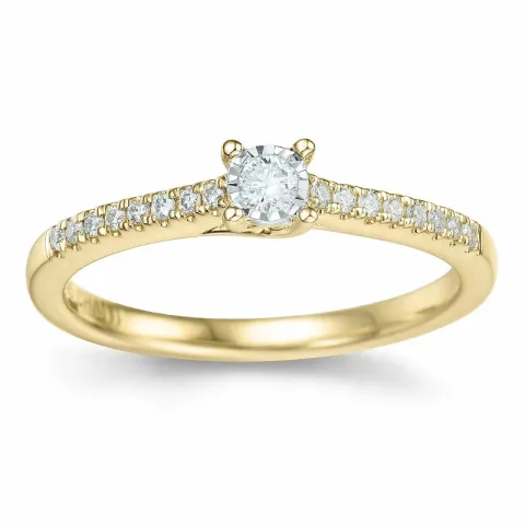 diamant ring in 14 karaat goud-en witgoud 0,057 ct 0,102 ct