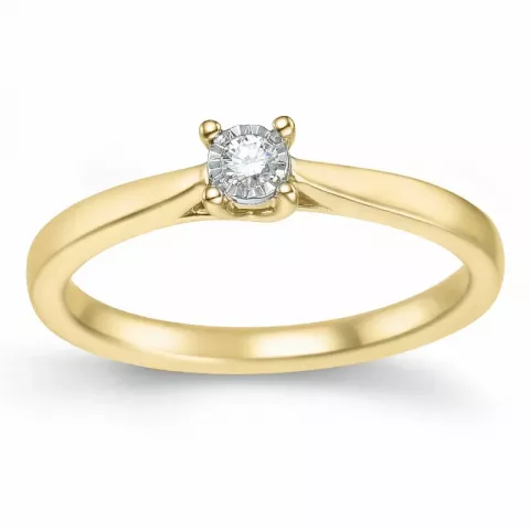 diamant solitaire ring in 14 karaat goud 0,051 ct