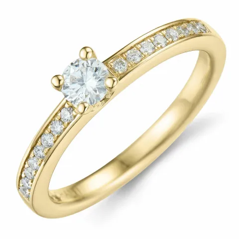 diamant ring in 14 karaat goud 0,20 ct 0,136 ct