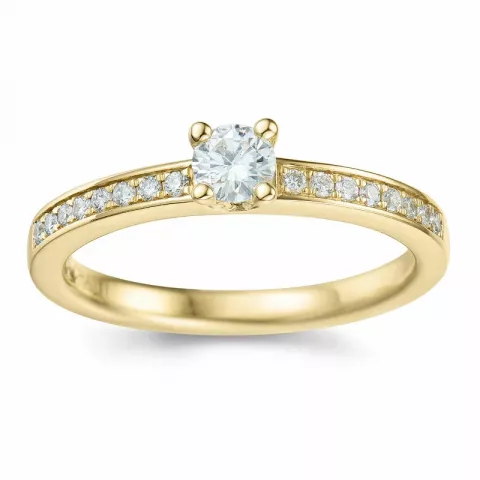 diamant ring in 14 karaat goud 0,20 ct 0,136 ct