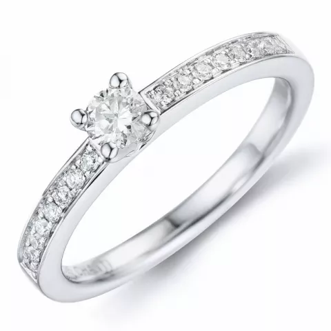 diamant ring in 14 karaat witgoud 0,20 ct 0,136 ct