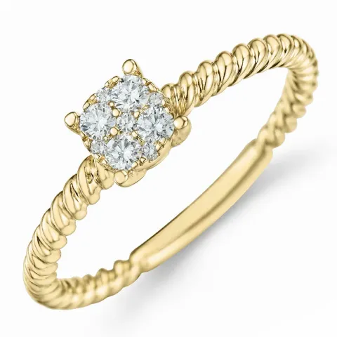 diamant ring in 14 karaat goud 0,17 ct