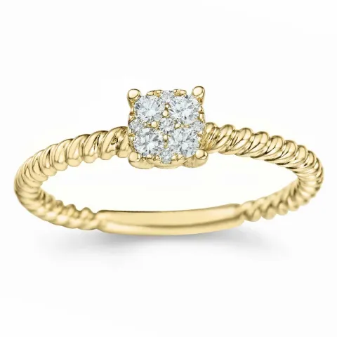 diamant ring in 14 karaat goud 0,17 ct